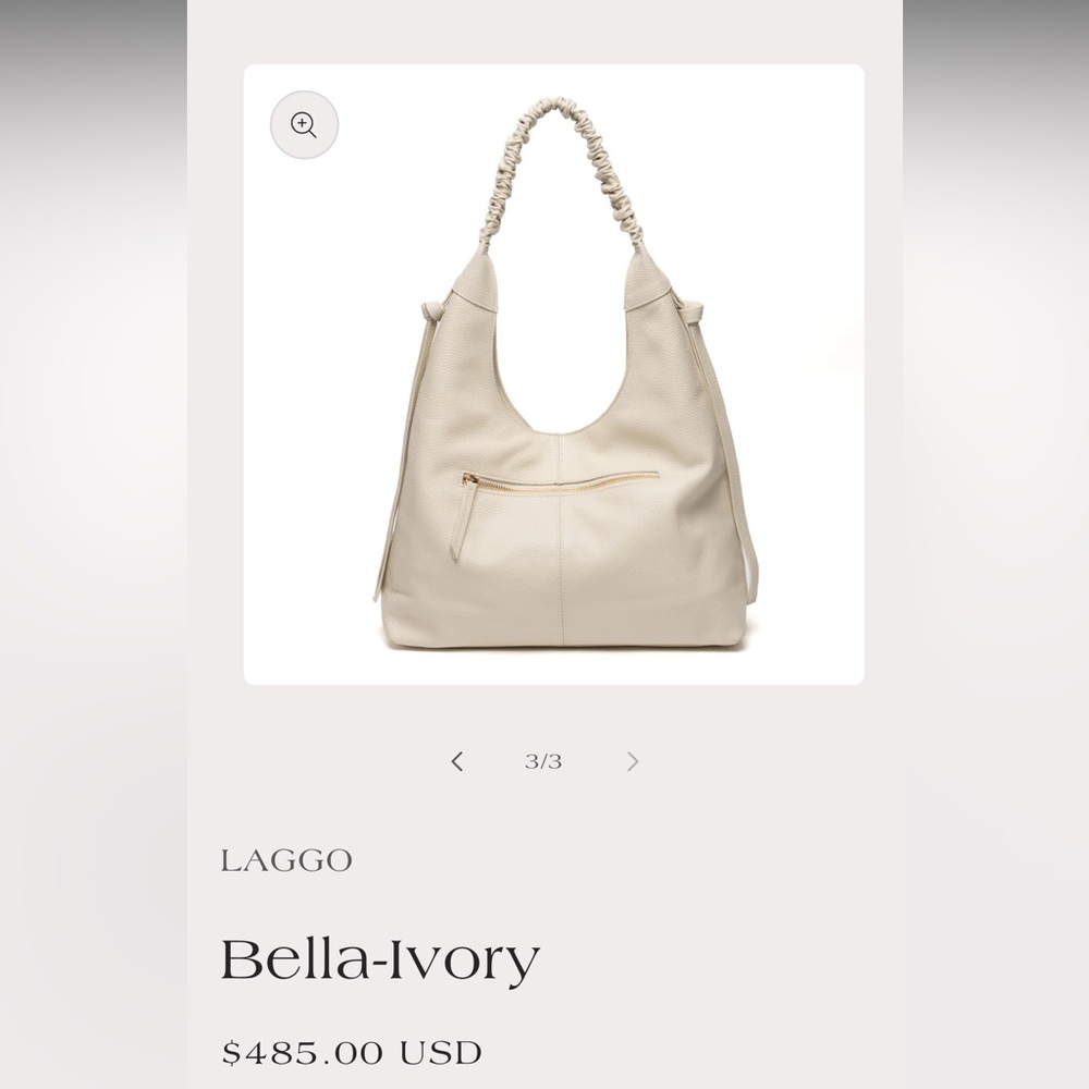 Laggo Bella Hobo Bag in Ivory